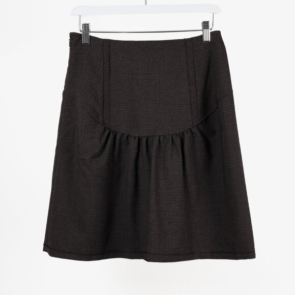 Miu Miu Brown Wool Drop Waist Skirt - Picture 2 of 10